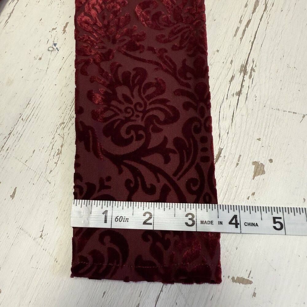 Davids Bridal Dress Burgandy Wine Red 2 Victorian Velvet Print Ruched Party Date - Picture 14 of 16